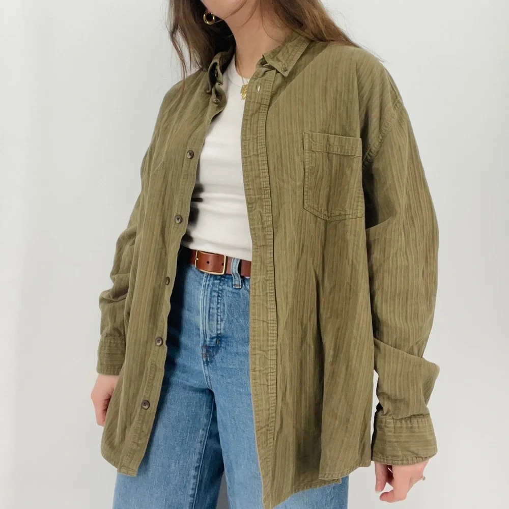 granola girl corduroy earthy tone button down 100% cotton size xl